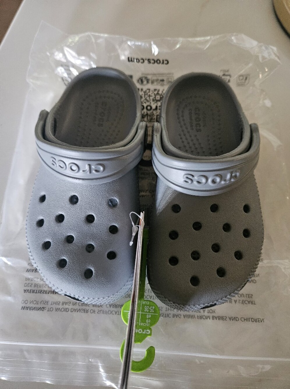 CROCS Kids Classic Clog Sz Toddler C9 -Concret Gray